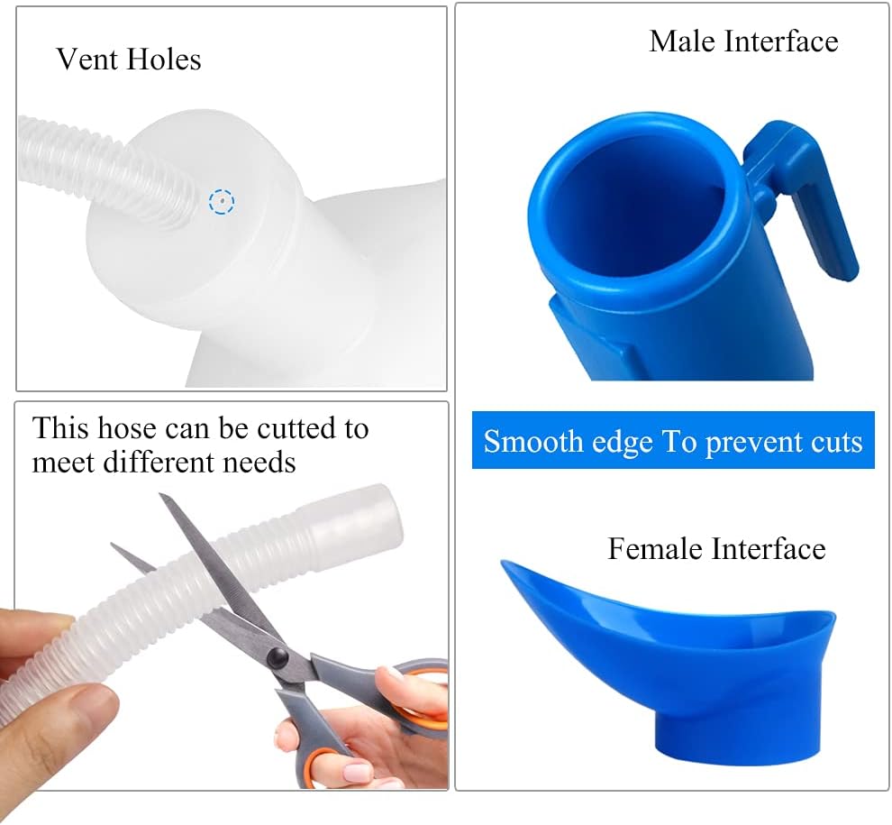 Unisex Urinal Bottle (3 Pack) - Portable Urinal for Women & Men